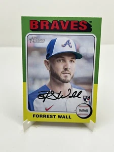 2024 Heritage Base #494 Forrest Wall - Atlanta Braves - Picture 1 of 2
