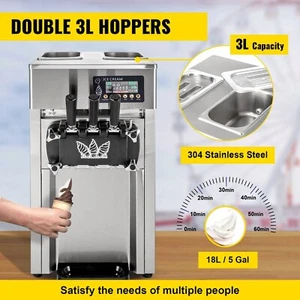 VEVOR Vorkühlende kommerzielle Eismaschine Soft Serve Machine 16-18 L/h - Bild 1 von 15