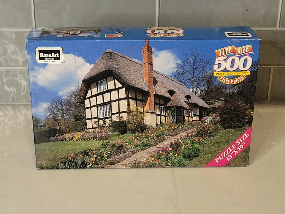 Cottage at Eastnor 500 全尺寸拼图 RoseArt 13" x 19" 密封 97400 — 第 1/4 张图片