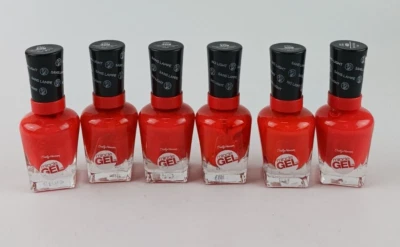 PACK DE 6 GEL MILAGRO SALLY HANSEN SIN LUZ PASO 1 409 ROJO MUNDIAL 0,5 FL OZ Foto 1 de 4