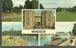 Windsor Foto Postkarte mit Briefmarken Thames Eton Castle (E-5) - Bild 1 von 2