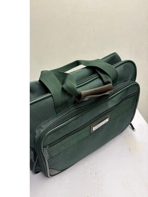 Bolso artesanal de lona verde Jordache de colección para llevar durante la noche con correa de mano usado Foto 1 de 4