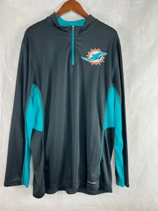 Majestic Miami Dolphins Cool Base 1/4 Zip Long Sleeve Shirt Black XL - NFL - Picture 1 of 3