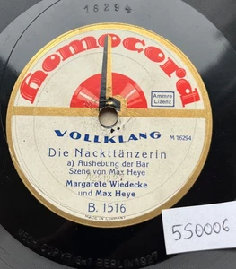 78rpm Ultra RAR Wiedecke Heye NACKTTÄNZERIN Schellack um 1924  5S0006 - Bild 1 von 4
