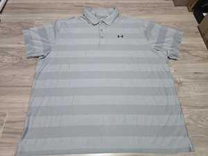 Camisa polo Under Armour Heatgear para hombre 3XL gris a rayas - Imagen 1 de 9