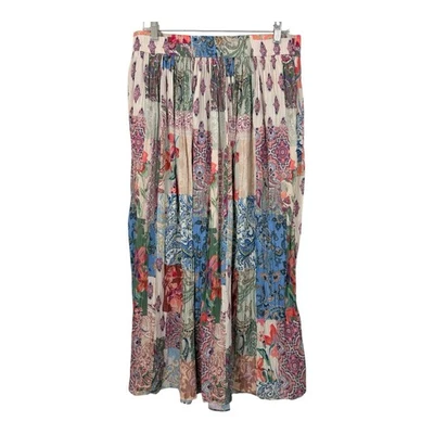 Chicos Sz L Paisley Patchwork Broomstick Fairy Cottagecore Boho Eclectic Skirt - Image 1 of 4