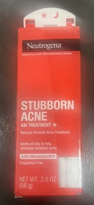 Neutrogena Stubborn Acne AM Treatment, 2.0 oz (56 g) EXP 02/2026. NEW - Image 1 of 2