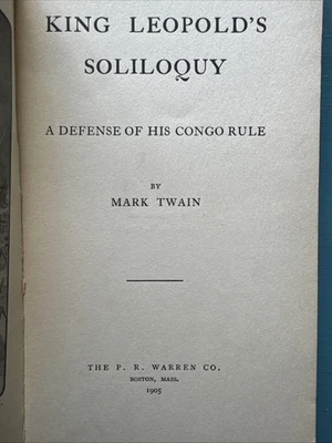 King Leopold’s Soliloquy Mark Twain 1905 First Edition Pamphlet Paperback Congo - Image 1 of 4