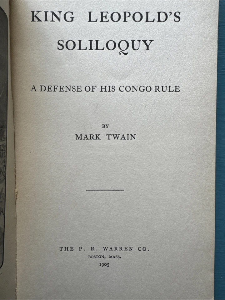 King Leopold’s Soliloquy Mark Twain 1905 First Edition Pamphlet Paperback Congo - Image 1 of 4