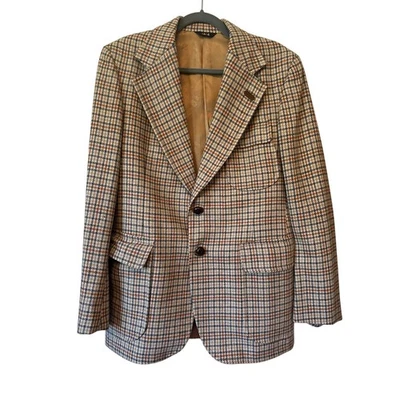 Blazer parche en el codo vintage de lana para hombre DAKS London abrigo deportivo pata de gallo mediano 42R Foto 1 de 4