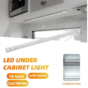12V 18" LED Under Cabinet Light Kitchen Closet Strip Light Bar Cool White - Picture 1 of 20