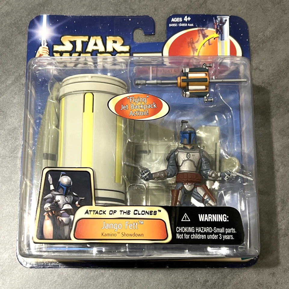 Hasbro Star Wars Attack of the Clones Jango Fett Kamino Showdown Jet Action Foto 1 de 1