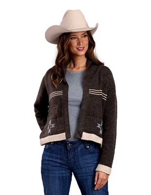 Stetson Western Sweater Womens Cardigan Brown 11-027-0539-1108 BR - Image 1 of 2