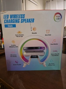 LED Wireless Charging Speaker Sunrise Sim Light Radio Alarm Bluetooth Sleep - Picture 1 of 3