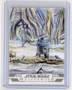 R2-D2 LUKE SKYWALKER 2024 TOPPS STAR WARS MASTERWORKS CYRUS SHERKAT SKETCH 1/1 - Picture 1 of 2