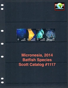 $3.25 Scott Value - 2014 MICRONESIA Batfish Fish South Pacific CV MNH NH UMM - Picture 1 of 4