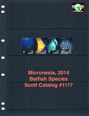 $3.25 Scott Value - 2014 MICRONESIA Batfish Fish South Pacific CV MNH NH UMM - Image 1 of 4