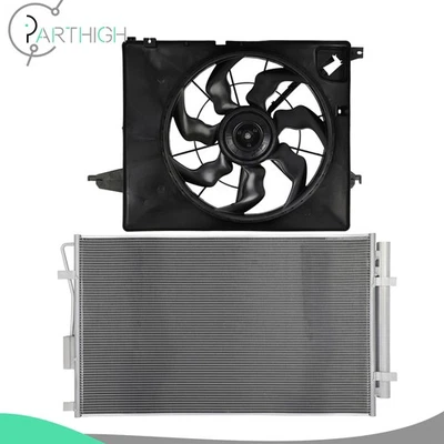 Ventilador de refrigeración del radiador y condensador de aire acondicionado coche eléctrico para Hyundai Santa Fe 2013-18 Foto 1 de 4