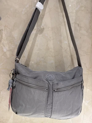 Bolso Bandolera Kipling Izellah Para Mujer Nuevo con Etiquetas en Gris 13"W x 9"H x 4-3/4"D Foto 1 de 4