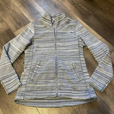 Chaqueta de mujer THE NORTH FACE azul a rayas cremallera completa talla mediana Foto 1 de 4