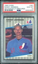 Randy Johnson 1989 Fleer MARLBORO AD ROOKIE #381 PSA 10