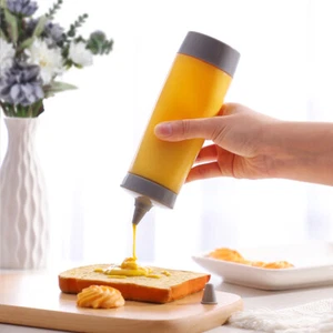 3PCS Squeeze Condiment Bottles Squirt Sauce Dispensers BBQ for Kitchen - Picture 1 of 12