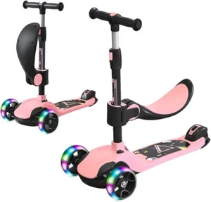 Klappbar Kinderroller LED Räder Kinderscooter Dreiradscooter Scooter Cityroller - Bild 1 von 8