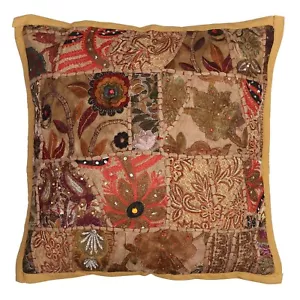 Ethnic Cotton Floral 40 x 40 cm Sofa Vintage Patchwork Bohemian Pillow Covers - Picture 1 of 4