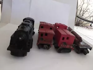 LIONEL #1130 Locomotive # 6257 CAR AND #2257 & #3461 LUMBER UNLOADING CARS - Picture 1 of 11