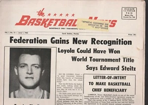  THE BASKETBALL NEWS,"BASKETBALL'S ONLY YEAR-ROUND MAGAZINE," JUNE 1,1963-GOLA - Foto 1 di 2