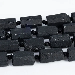 Perline di tormalina nera naturale originale 13 x 8 mm grado tubo AA perline sfuse - Foto 1 di 3