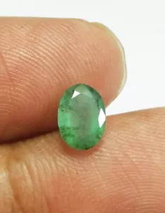 Smeraldo Naturale 1,07 Ct Buon Verde Taglio Ovale Autentico Smeraldo Zambia Gemme Sciolte - Foto 1 di 10