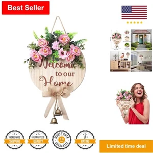 Wooden Welcome Sign for Front Door - Farmhouse Porch Decor - Spring Summer Fall - Picture 1 of 9