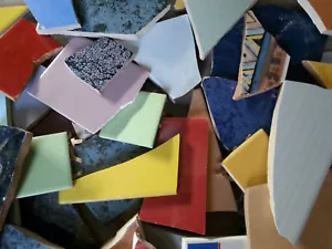 Fliesenbruch Mosaik 10 Kilo - Mix bunt verschiedene Farben B8 basteln Künstler - Bild 1 von 6