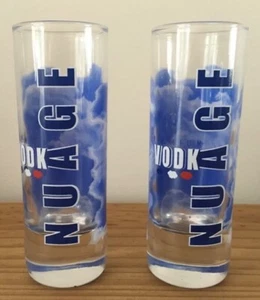 2 NUAGE VODKA 4" TALL SHOOTER SHOT GLASS BARWARE NATURE EARTH, WATER, FIRE - Picture 1 of 2