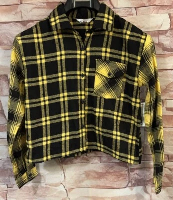 NoBo No Boundaries negro y amarillo manga larga abotonada. Talla: S (3-5). ¡NUEVO! Foto 1 de 4