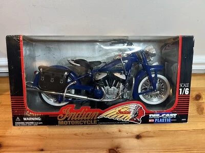 New-Ray Blue Indian Motorcycle 1:6 Scale Die-Cast w/Plastic Series New in Box - Image 1 of 4