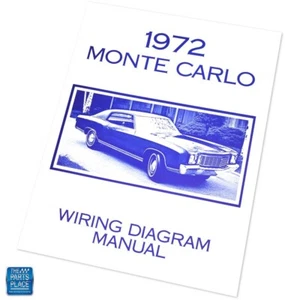 Folleto manual de diagrama de cableado de Montecarlo 1972 cada nuevo - Imagen 1 de 3