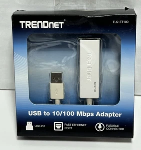 Adaptador Ethernet TRENDnet TU2-ET100 USB 2.0 a 10/100 Mbps Blanco-NUEVO - Imagen 1 de 7