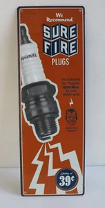 2003 SURE FIRE SPARKPLUG Blechschild Gas Öl Zündkerze - Bild 1 von 3