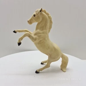 Vintage Breyer Molding & Co Alabaster Rearing Stallion Beige Horse Fighting 9x6 - Picture 1 of 11