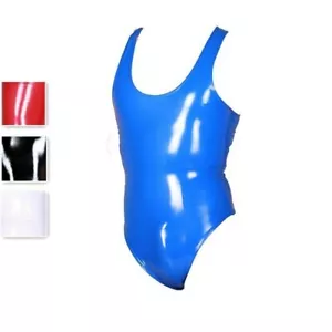 Body uomo finto lattice look bagnato top costume da bagno lingerie body palcoscenico abbigliamento club - Foto 1 di 14
