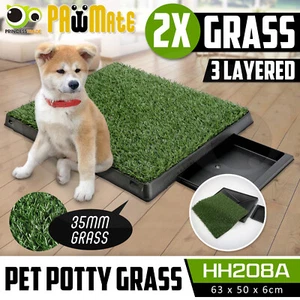 Indoor Dog Pet Potty Training Toilet Portable Loo Clean Pad Tray - 2 Grass Mat - Picture 1 of 12