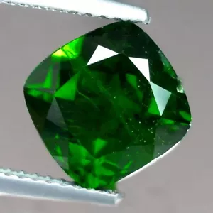 3.93cts 9mm Cushion Natural Chrome Green Diopside Loose Genuine Gemstones - Picture 1 of 5