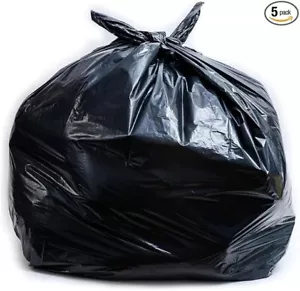 Strong Black Trash Bags 96 Gallon Wastebasket Receptacle Can Liner Large 50 pcs - Picture 1 of 3