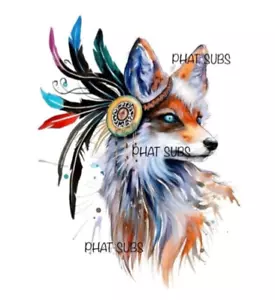 Sublimation Print Watercolor Native Fox Ready to Press Heat Transfer - Picture 1 of 1