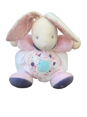BABY Plush KALOO Pink BUNNY Rabbit Plump Doll Chick Heart Stuffed Animal Rattle - Image 1 of 4