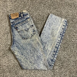 Vintage Levis Jeans 27 Blue Stone Wash 80s Denim USA Student Fit Orange Tab - Picture 1 of 7