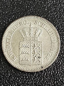 1871 Germany Wurttemburg SILVER 1 Kreuzer Ch AU++ - Picture 1 of 2