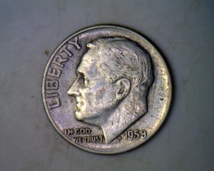 1958-P Roosevelt Dime UNC 90% Silver - Picture 1 of 6